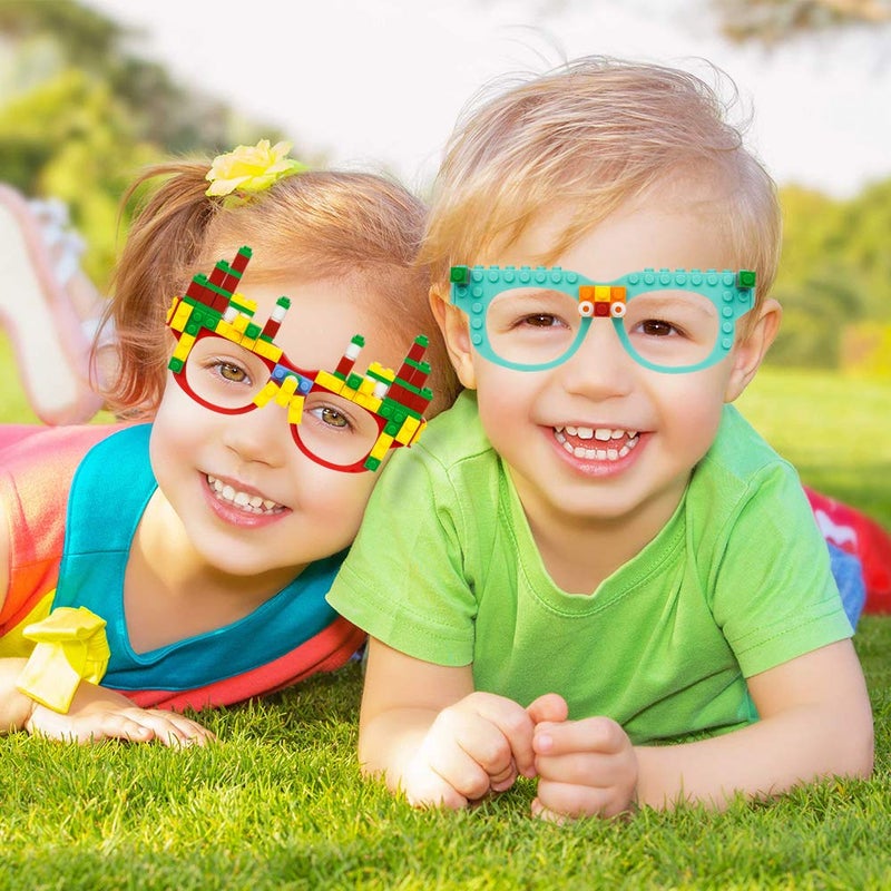 Woby Party Favor for Kids Gift Building Block Glasses DIY Stacking Block Bricks Party Glasses Toys Party Supplies Decorations for Birthday Christmas Carnival 9 Pcs - Image 5